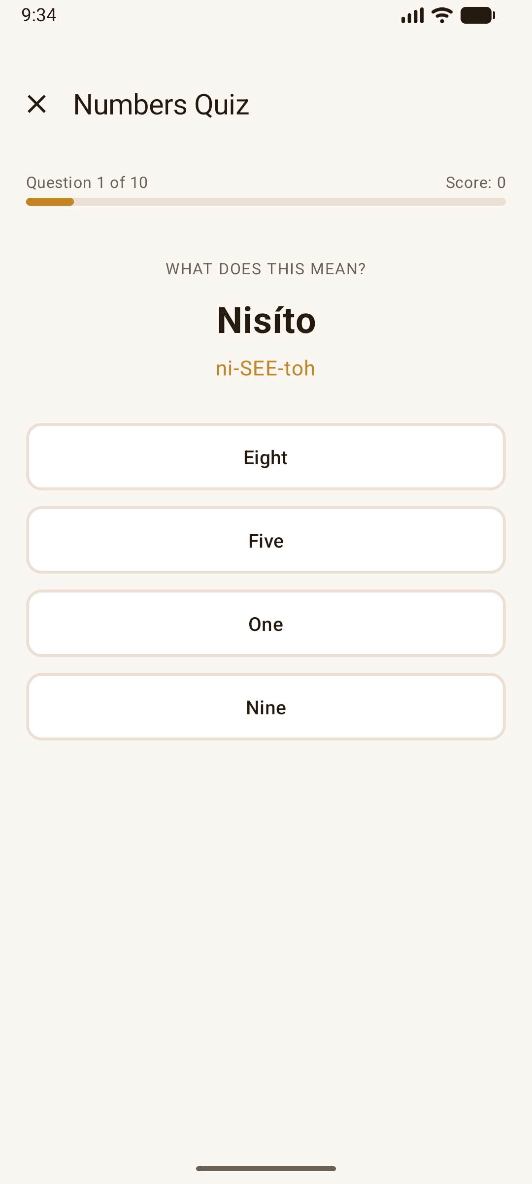 Blackfeet Learn quiz question screen