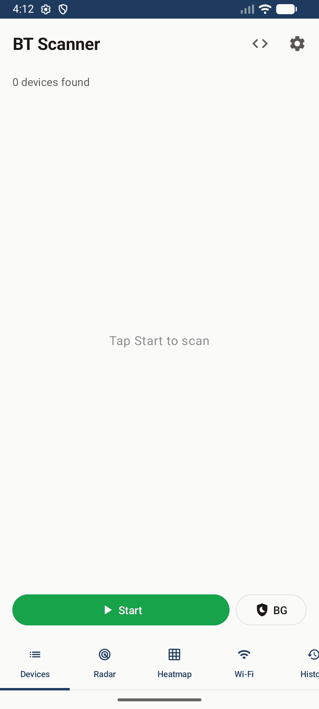 Écran des appareils de BT Scanner