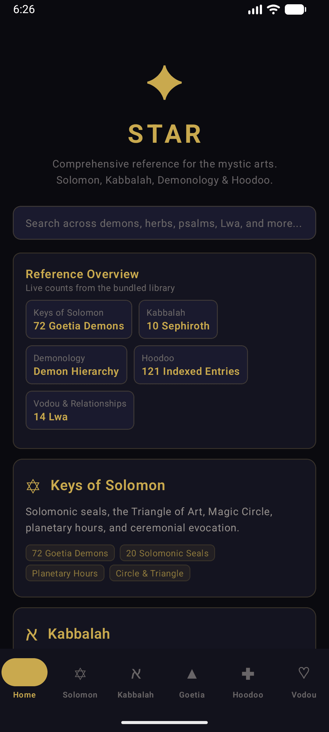 Star app love search results